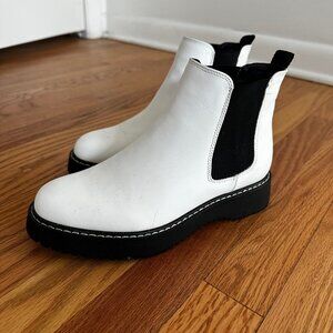 Madden Girl White Chelsea Boots Platform Ankle Booties – Size 8